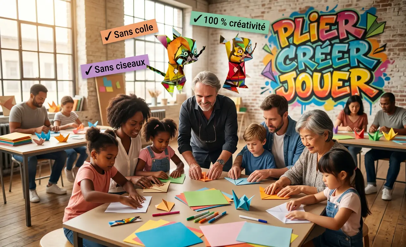 Création Origazoom – Détail de pliage papier en 3D avec effets graffiti